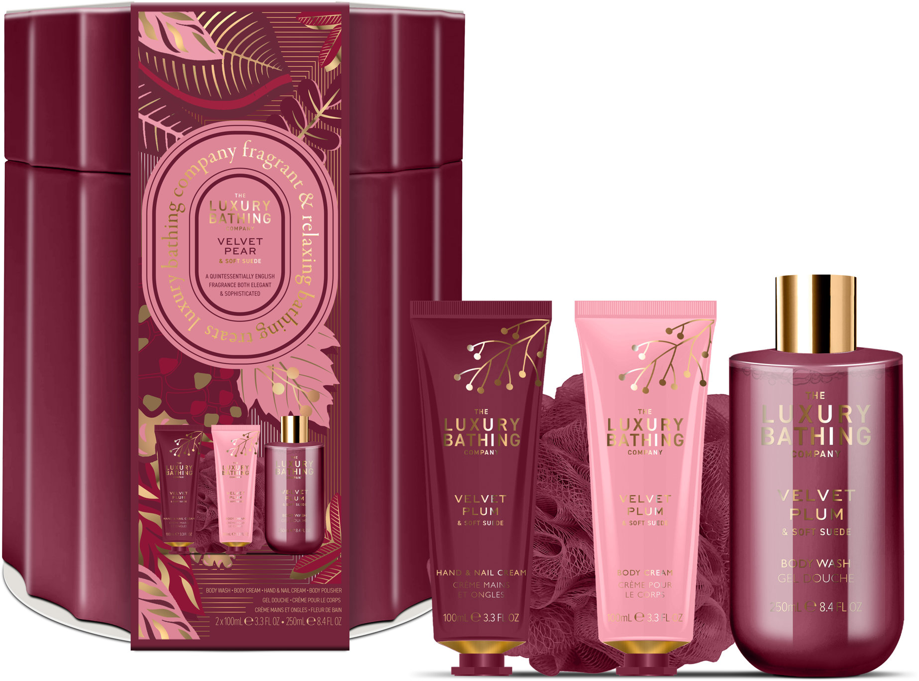 GRACE COLE Velvet Plum & Soft Suede v plechovej dóze 450 ml