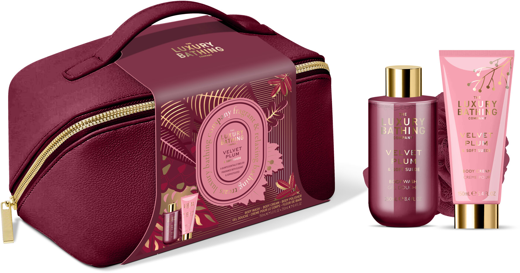 GRACE COLE Velvet Plum & Soft Suede v taštičke 400 ml