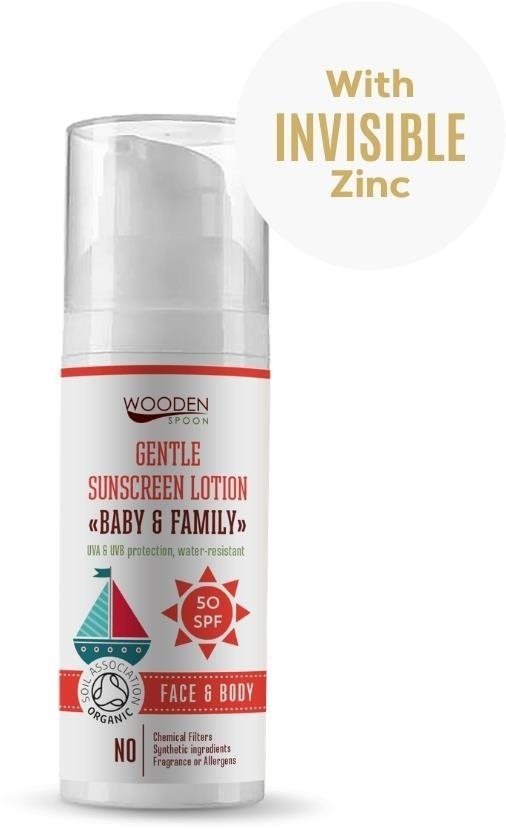 WOODENSPOON Opaľovacie telové mlieko Baby & Family SPF 50, 50 ml