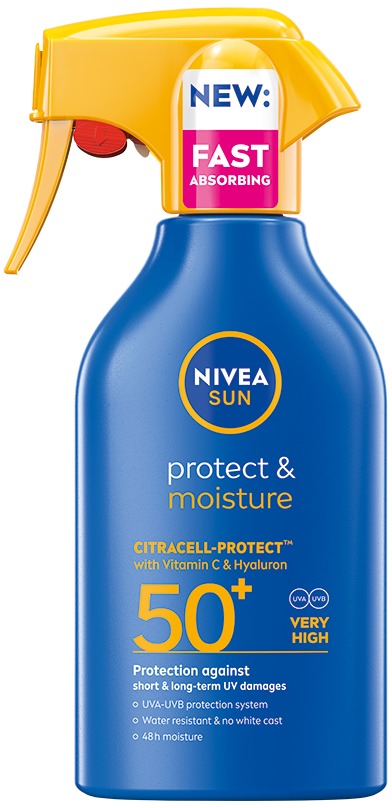 NIVEA Sun Protect & Moisture Trigger Spray SPF 50+, 270 ml