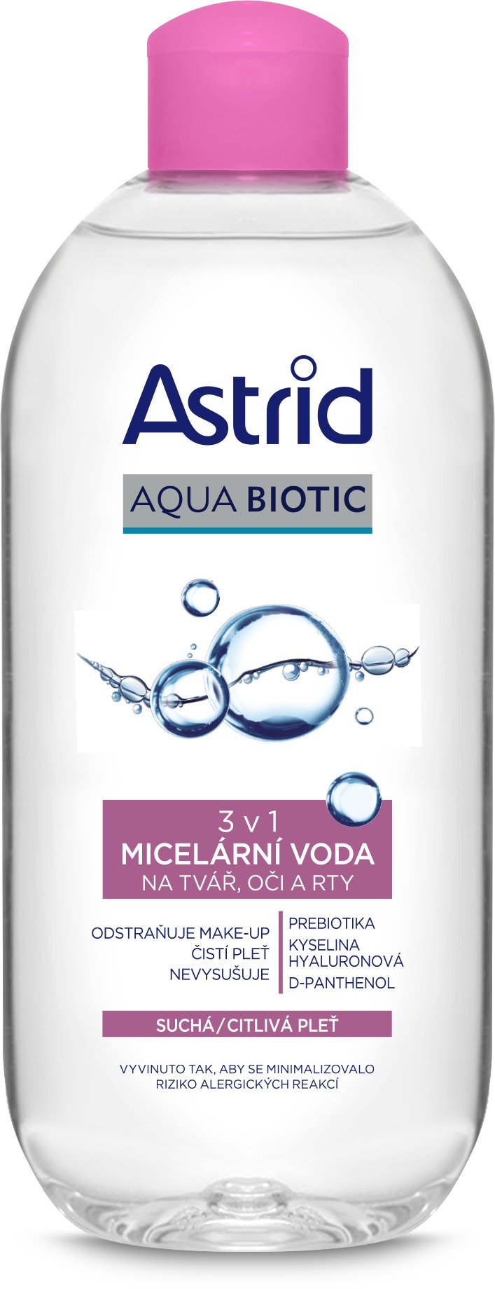 ASTRID Aqua Biotic Micelárna voda 3 v 1 pre suchú a citlivú pleť 400 ml