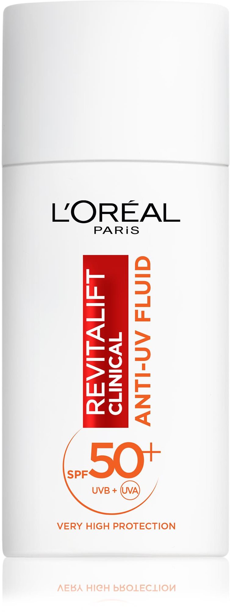 L'ORÉAL PARIS Revitalift Clinical Denní Anti-UV Fluid s veľmi vysokou ochranou s SPF50+ a vitamínom