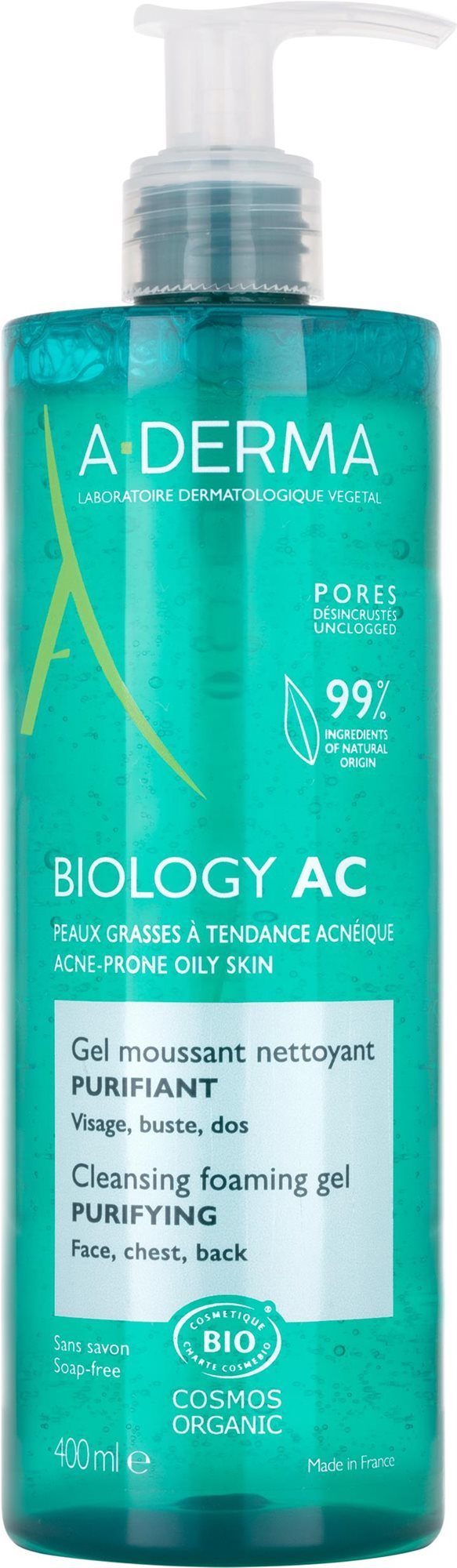 A-DERMA BIOLOGY AC Čistiaci penivý gél 400 ml