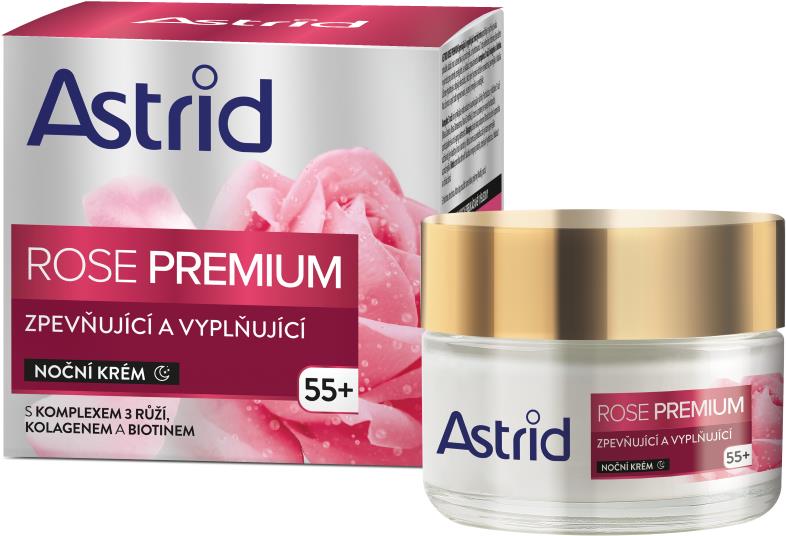 ASTRID Rose Premium 55+ spevňujúcí a vyplňujúcí nočný krém 50 ml
