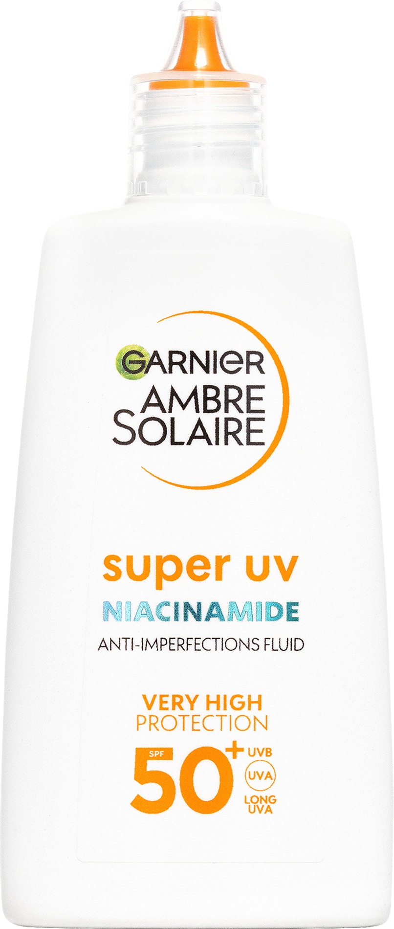 GARNIER Ambre Solaire Super UV denný fluid proti nedokonalostiam s Niacinamidom a SPF 50+, 40 ml