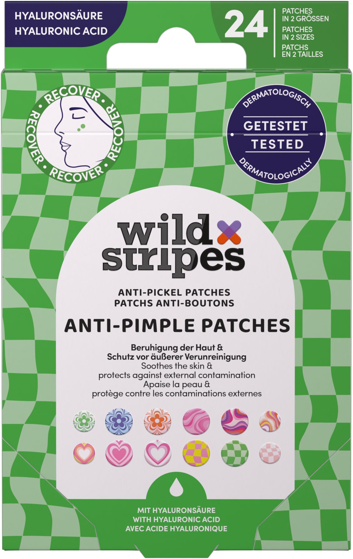 WILD Stripes Anti-Pimple Patches Groovy Protect 24 ks