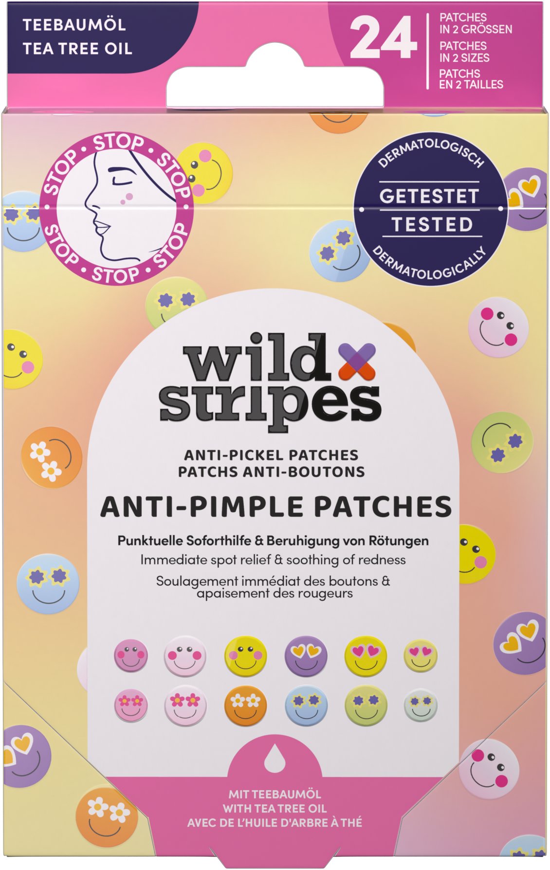 WILD Stripes Anti-Pimple Patches Smile Prevent 24 ks