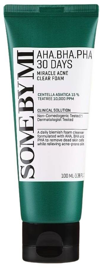 SOME BY MI AHA BHA PHA 30 Days Miracle Foam – Jemná čistiaca pena s prírodnými kyselinami 100 ml