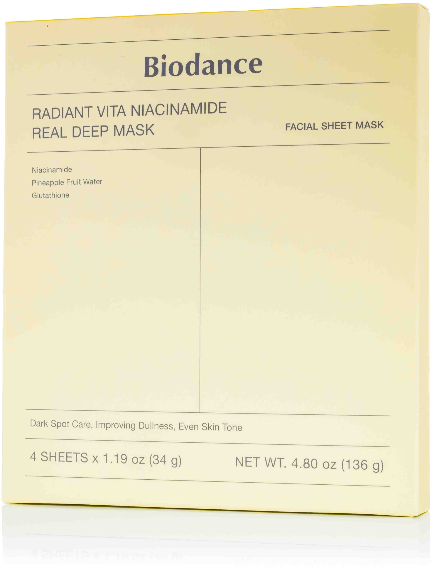 BIODANCE Radiant Vita Niacinamide Real Deep Mask 4× 34 g