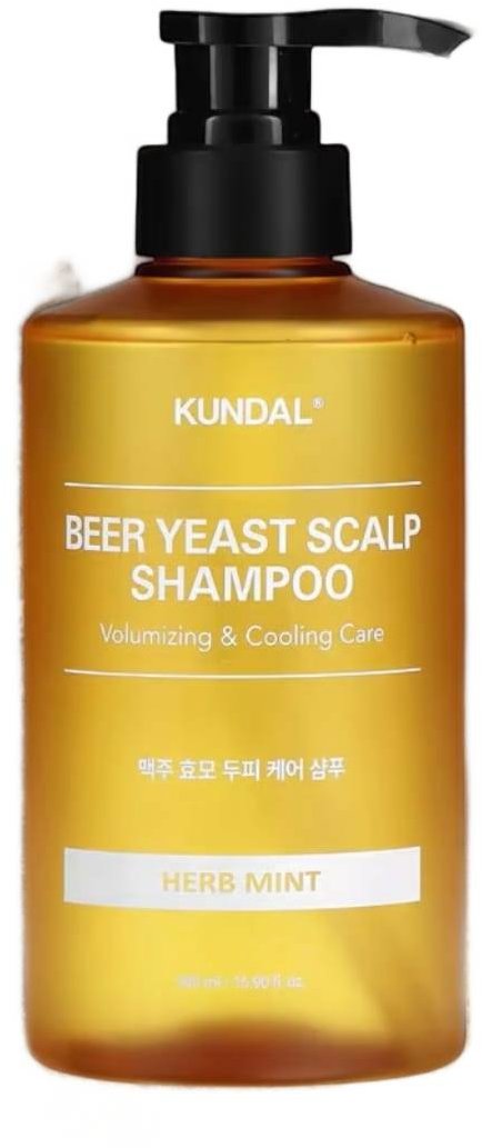 KUNDAL Beer Yeast Scalp Shampoo – Šampón na vlasy s pivovarskými kvasnicami Herb mint 500 ml