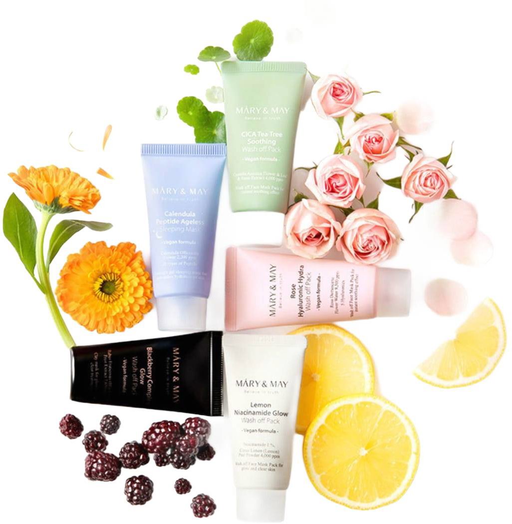 MARY & MAY Vegan Wash Off Mask Mini Gift Set 5 x 30 ml