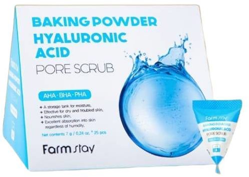 FARM STAY Baking powder Hyaluronic Acid Pore Scrub 25× 7 g