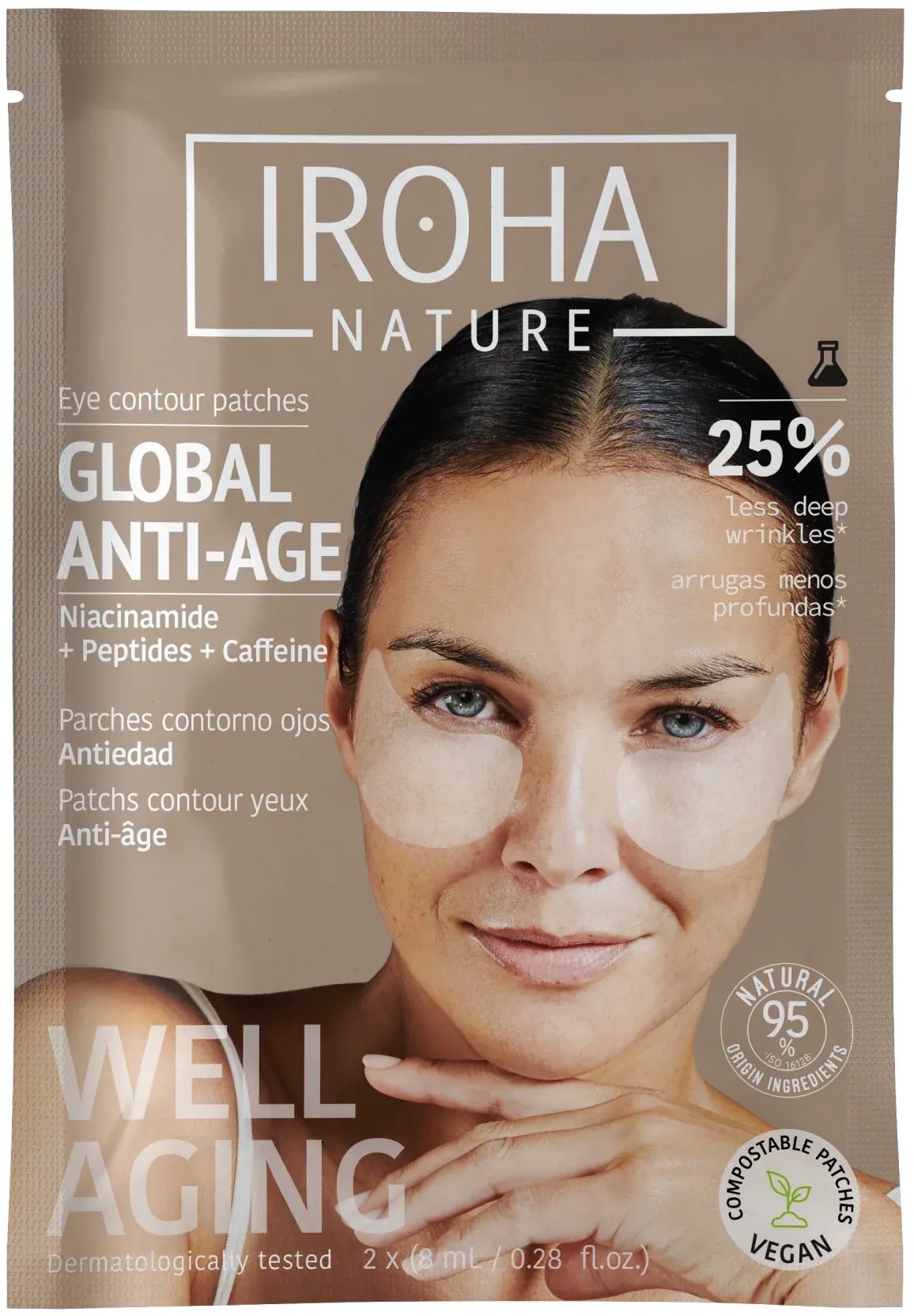 IROHA NATURE Globálne niacínamidové náplasti na oči proti starnutiu