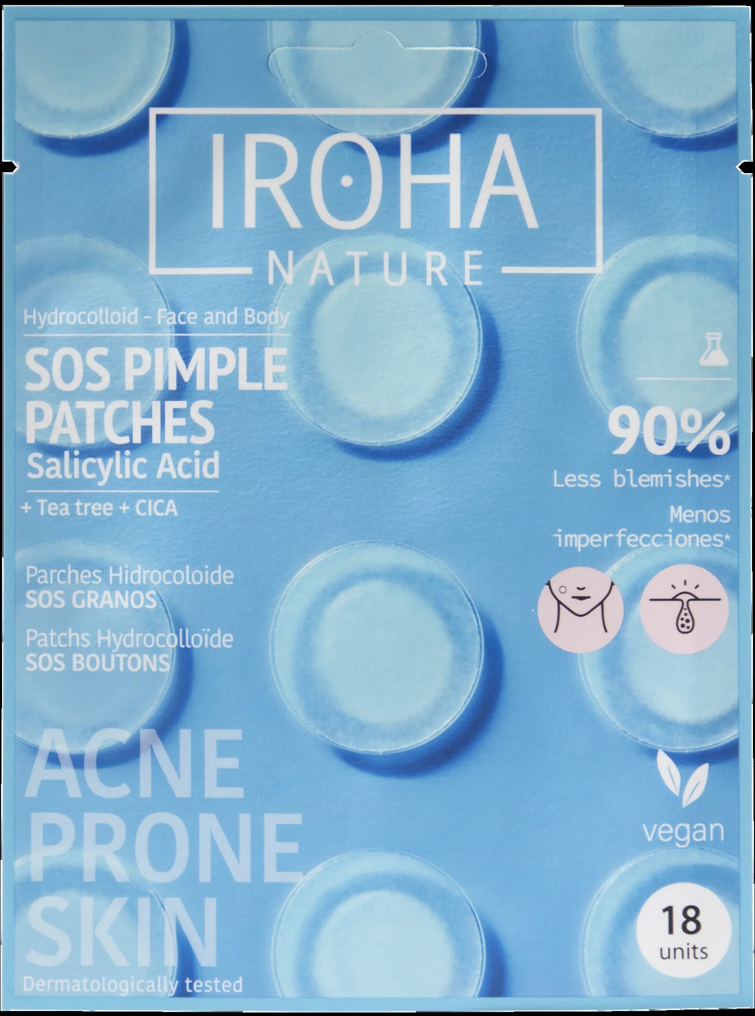 IROHA NATURE Sos náplasti na pupienky s kyselinou salicylovou 18 ks
