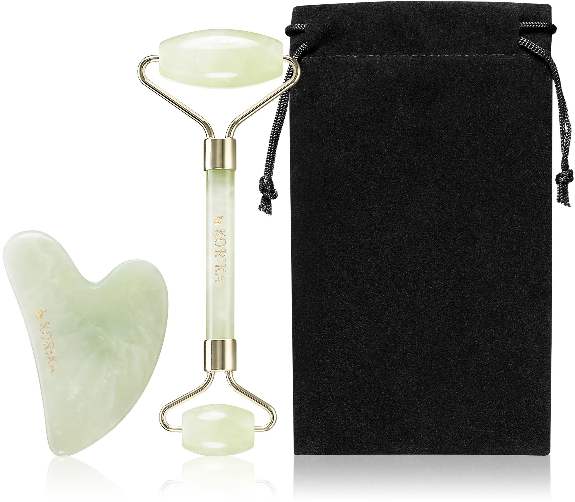 KORIKA Tools Eternal Youth Sada Facial Roller & Gua Sha Stone Jade Green 2 ks