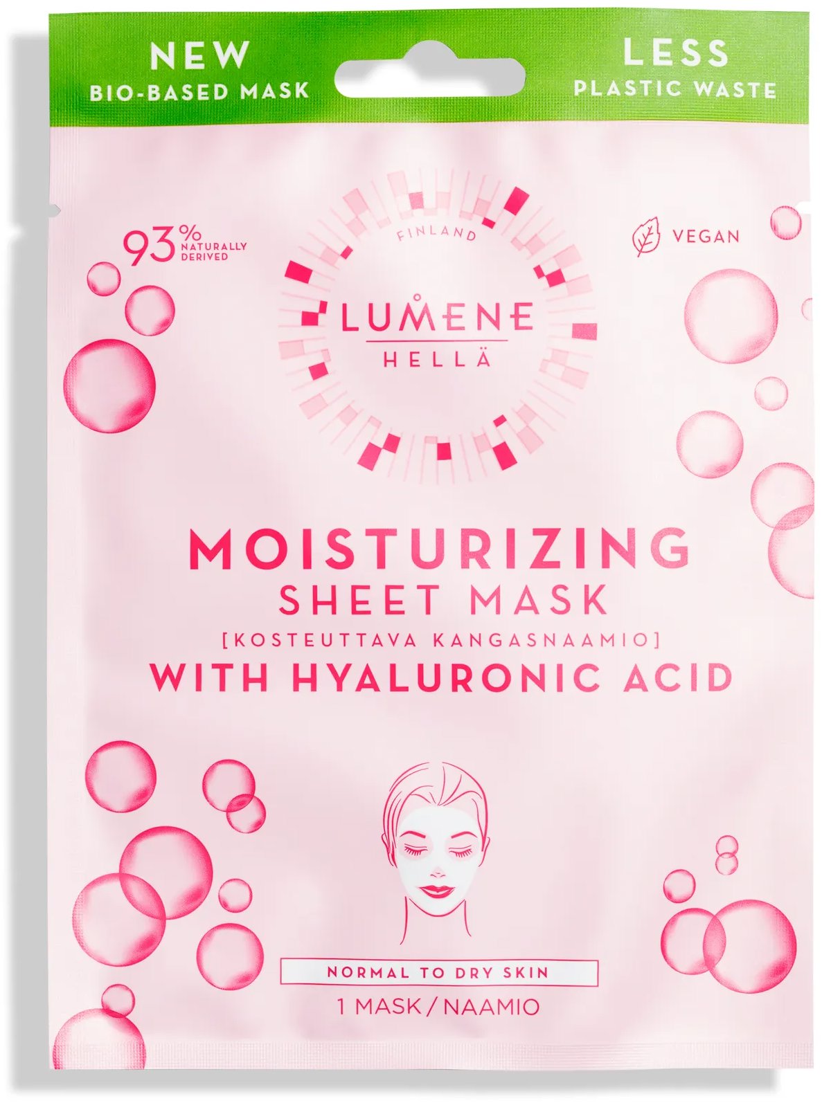 LUMENE Basic Cleansing Hella Moisturizing Sheet Mask 1 ks