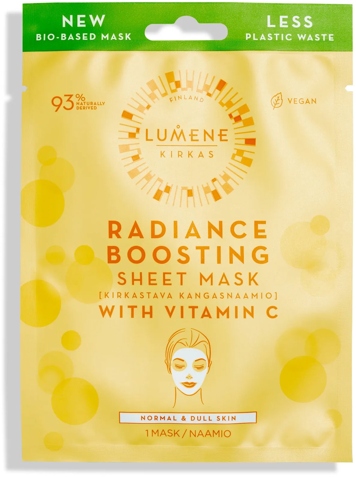LUMENE Basic Cleansing Kirkas Radiance Boosting Sheet Mask 1 ks