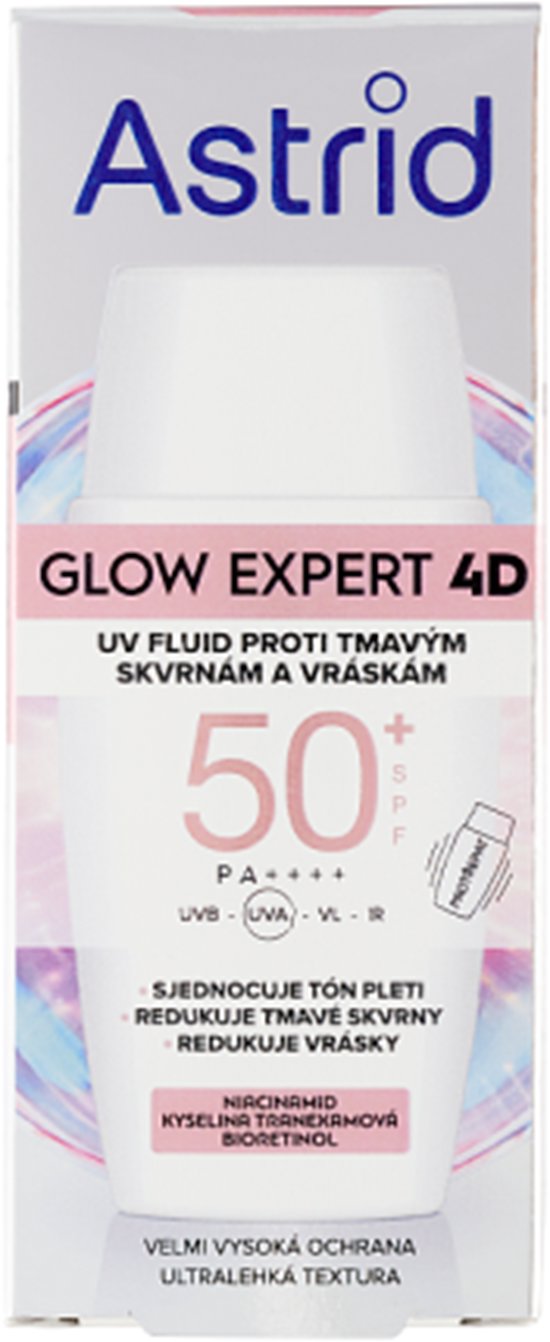 ASTRID Glow Expert UV fluid proti tmavým škvrnám a vráskam SPF 50 50 ml