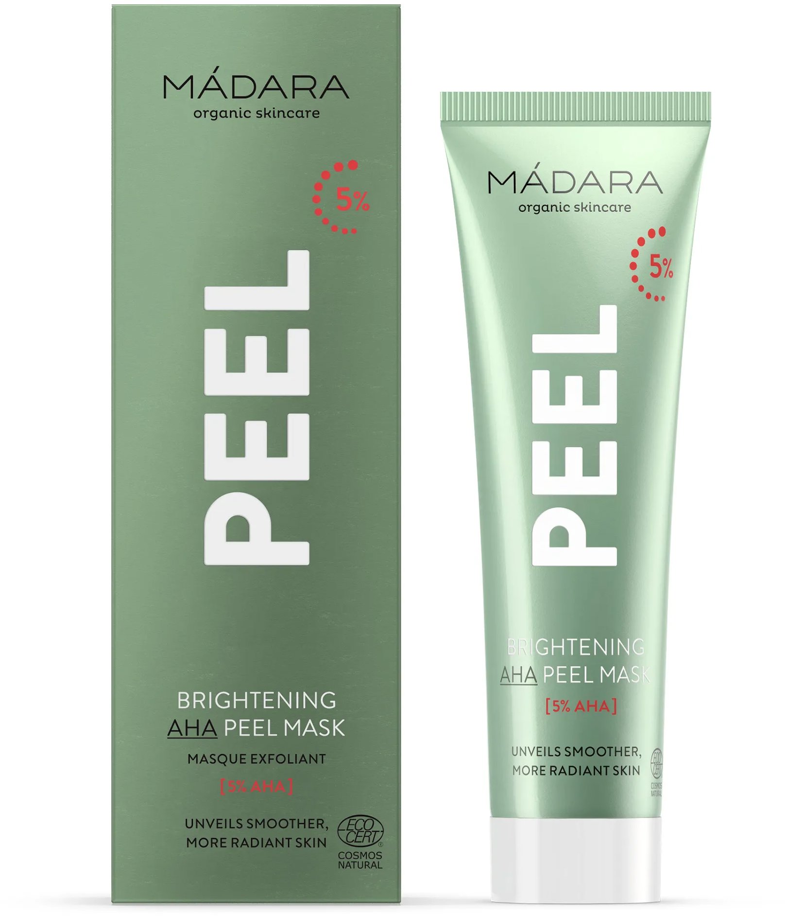 MÁDARA Peel Rozjasňujúca peelingová maska s AHA kyselinami 60 ml