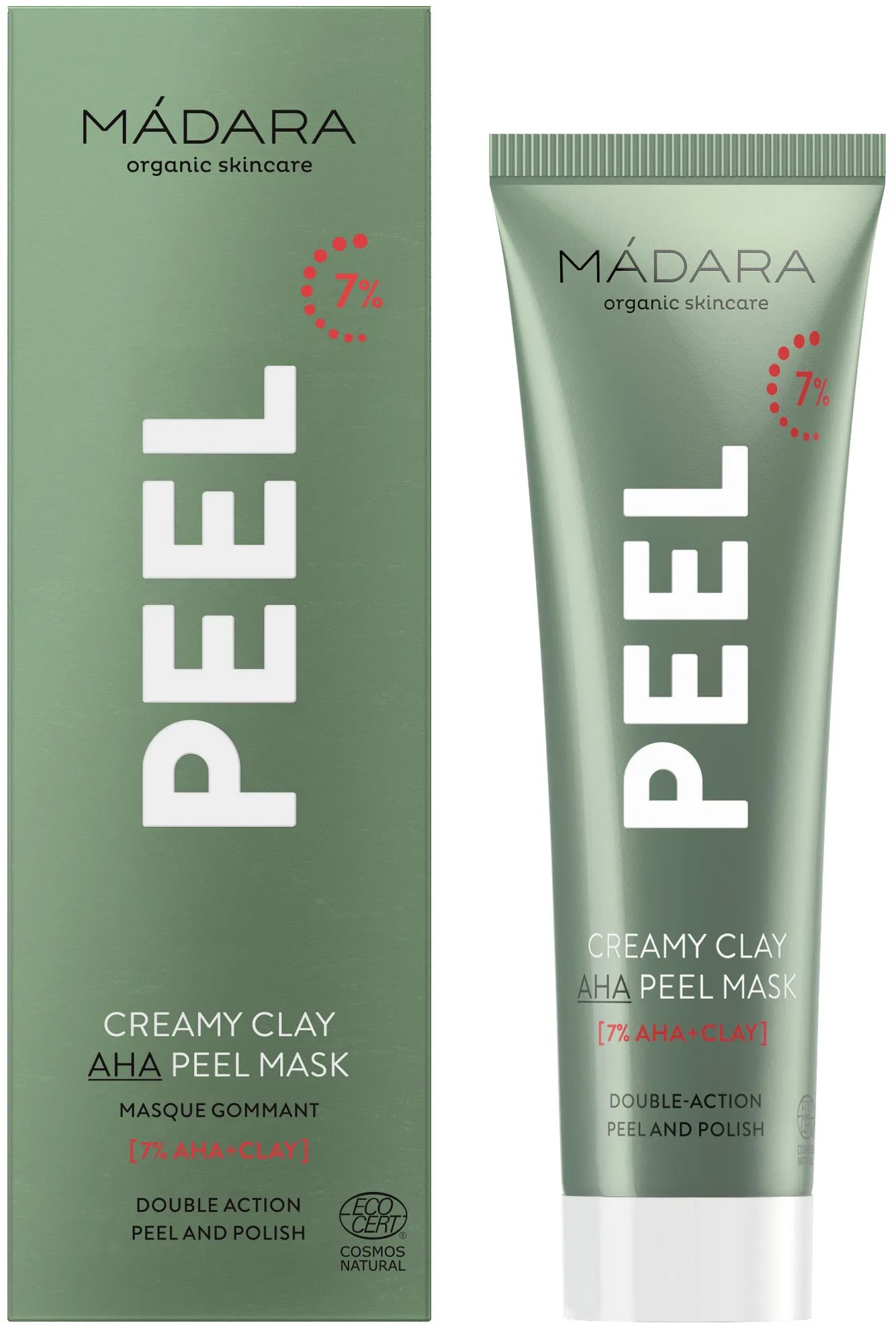 MÁDARA Peel Krémová ílová peelingová maska s AHA kyselinami 60 ml