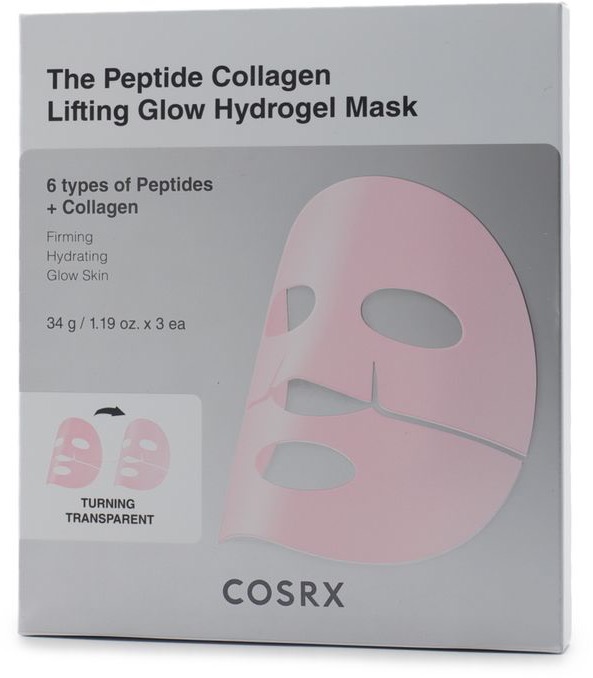 COSRX The Peptide Collagen Glow Hydrogel Mask 3× 34 g