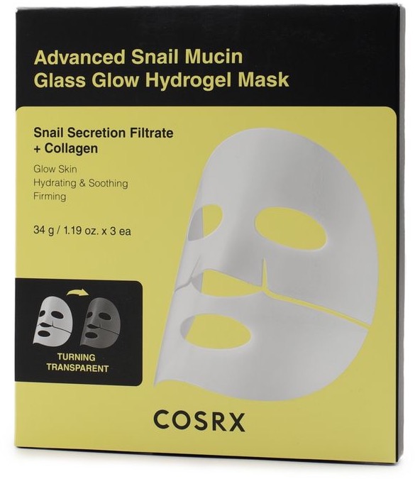 COSRX Advanced Snail Mucin Glass Glow Hydrogel Mask 3× 34 g