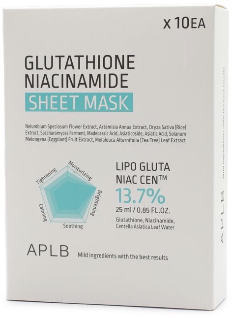 APLB Glutathione Niacinamide Sheet Mask 10× 25 ml