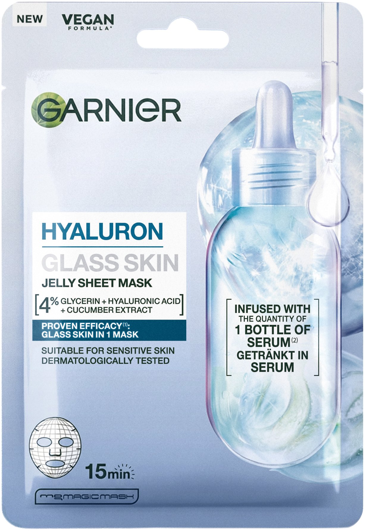 GARNIER Hyaluron Glass Skin Jelly Sheet Mask, 27 g