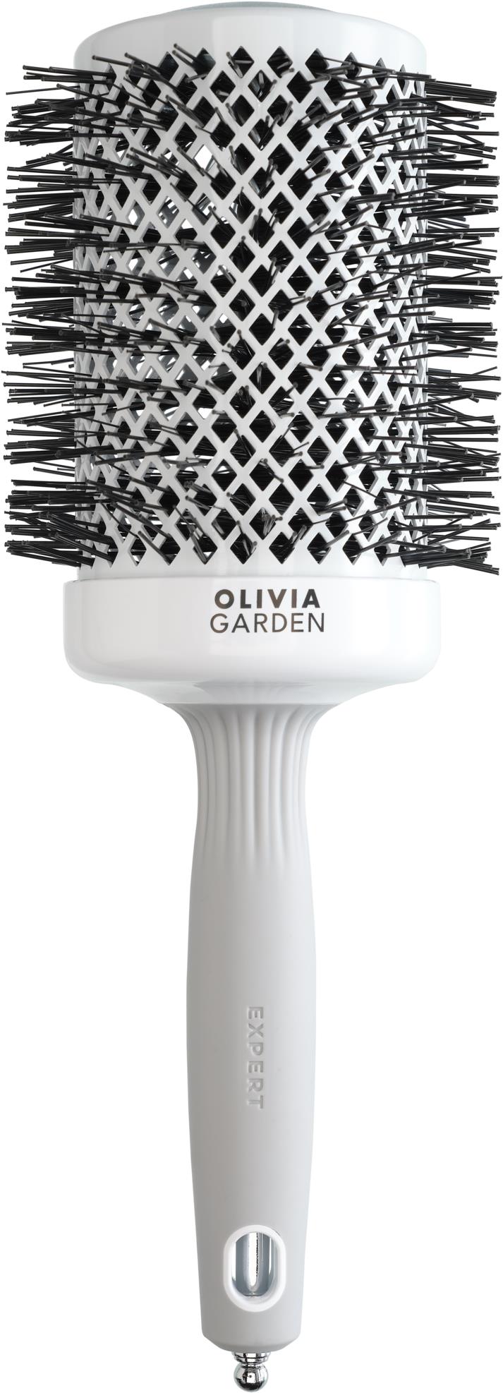 OLIVIA GARDEN Expert Shine Wavy Bristles White&Grey 65 mm