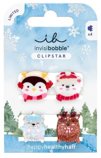 INVISIBOBBLE Clipstar Kids Cozy Snowy Friends 4 ks