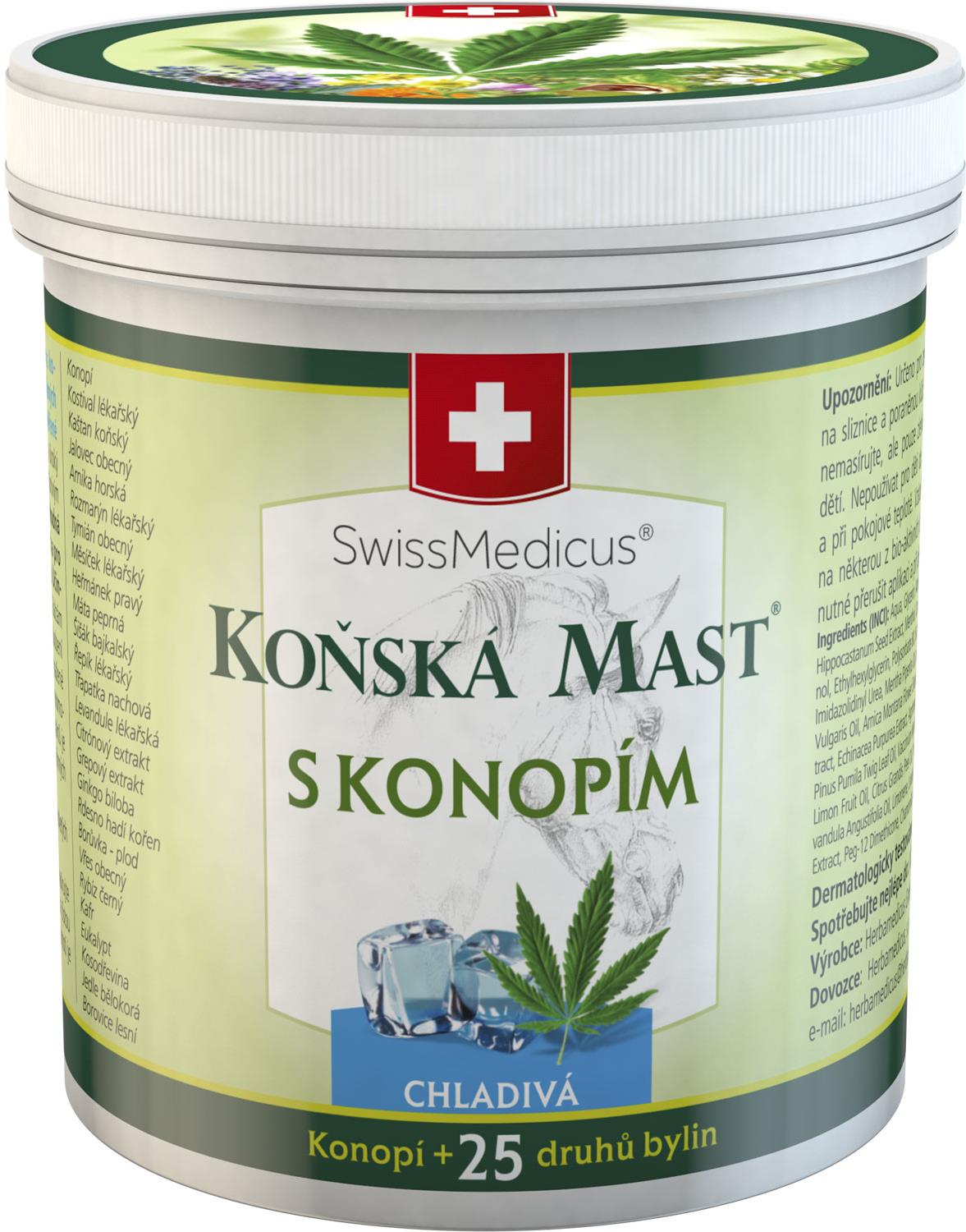 SwissMedicus Konská Masť s Konopami Chladivá 250 ml
