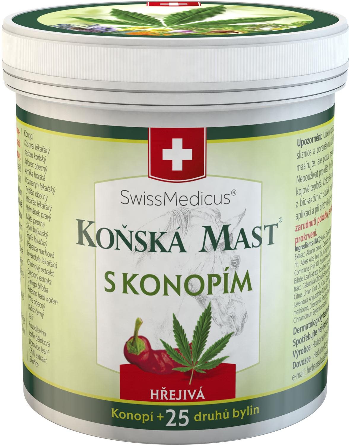 SwissMedicus Konská Masť s Konopami Hrejivá 250 ml