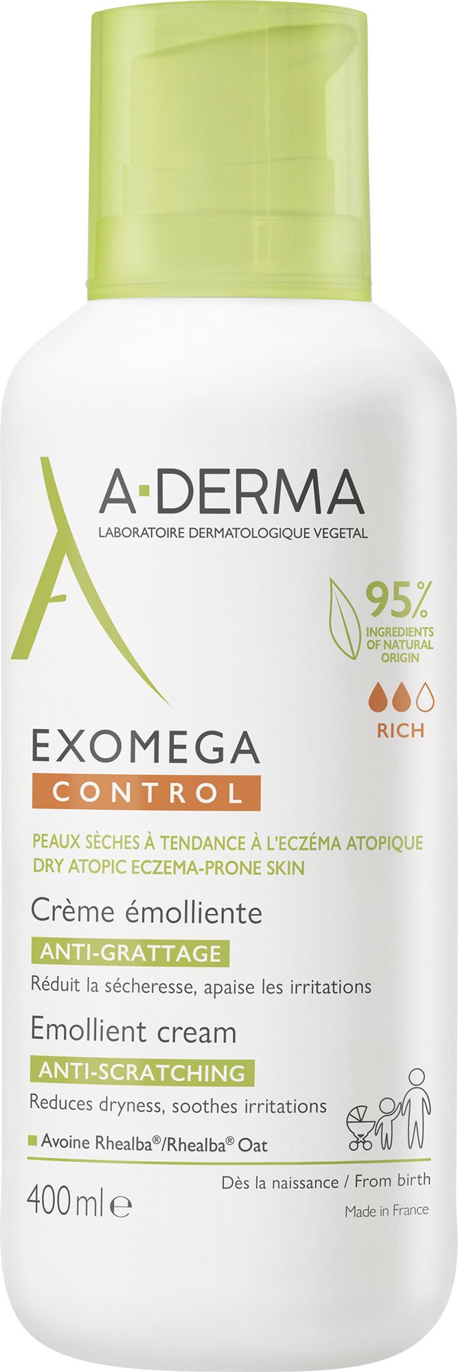 A-DERMA Exomega Control Emolienčný krém na suchú kožu so sklonom k atópiii 400 ml