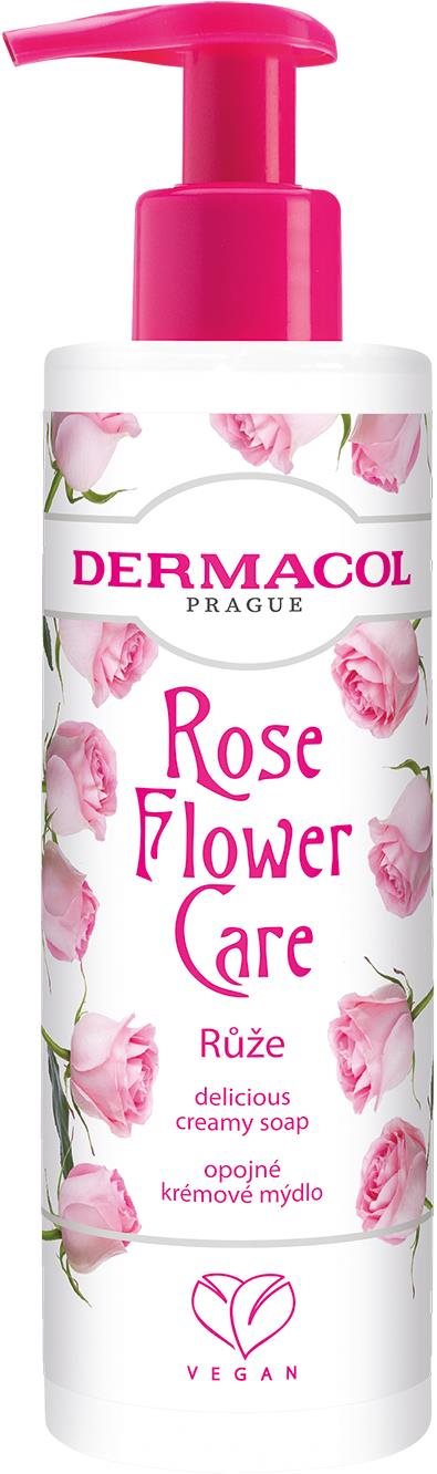 DERMACOL Flower care krémové mydlo na ruky Ruže 250 ml