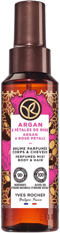 YVES ROCHER Parfémovaný sprej na telo a vlasy Argan & bio ruža z Maroka 100 ml