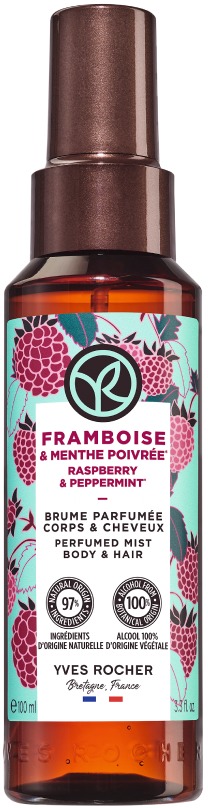 YVES ROCHER Parfémovaný sprej na telo a vlasy Malina & mäta 100 ml