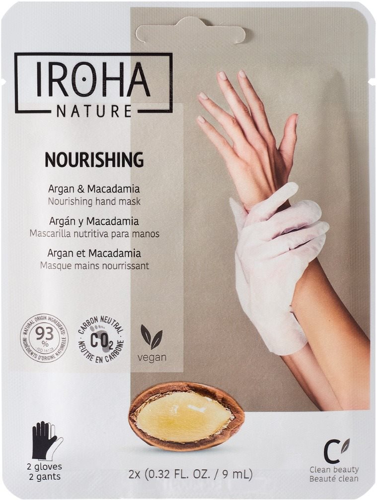 IROHA NATURE Maska na ruky Argan & Macadamia 2× 9 ml