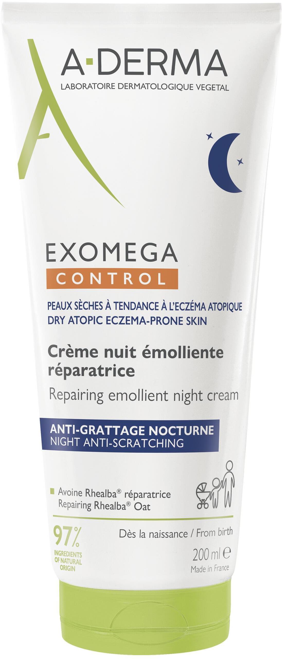 A-DERMA Exomega Control Repairing Emollient Night Cream 200 ml