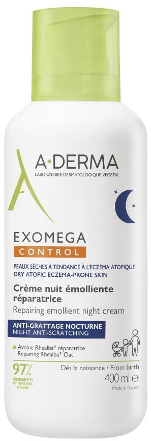 A-DERMA Exomega Control Repairing Emollient Night Cream 400 ml