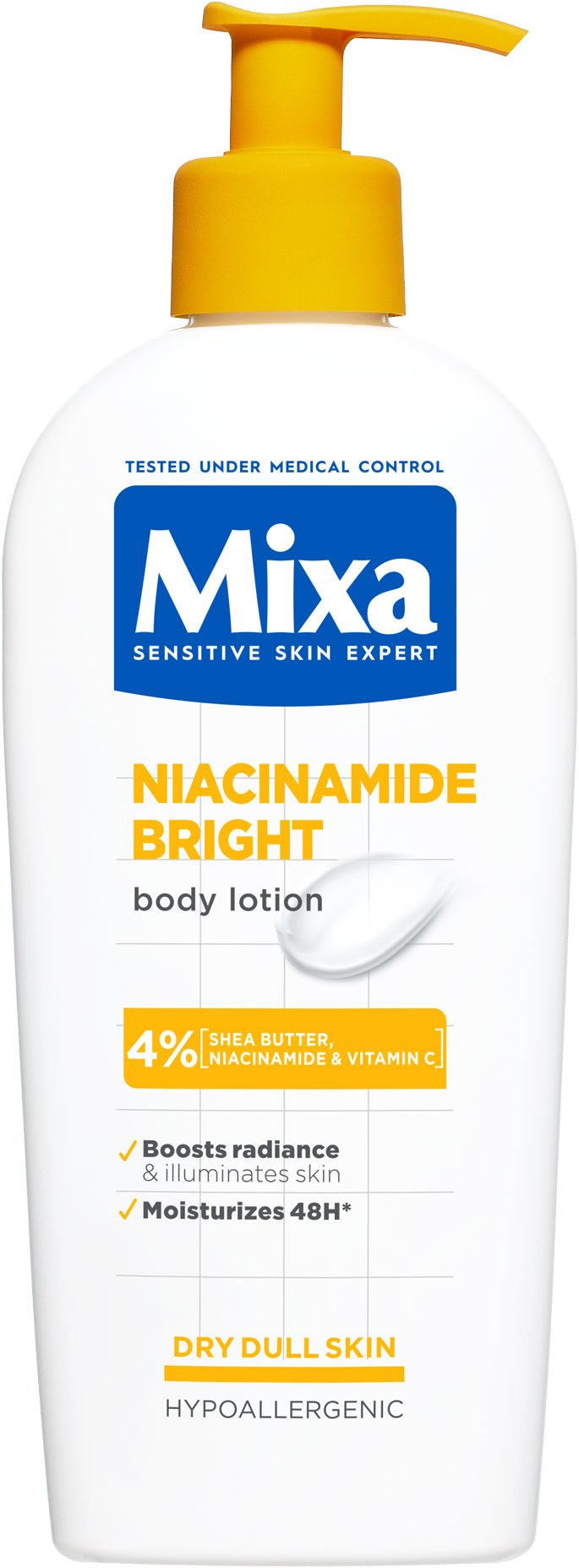 MIXA Niacinamide Bright telové mlieko, 250 ml