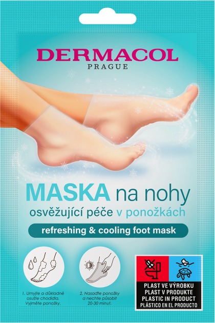 DERMACOL Osviežujúca maska na nohy v ponožkách 2× 15 ml