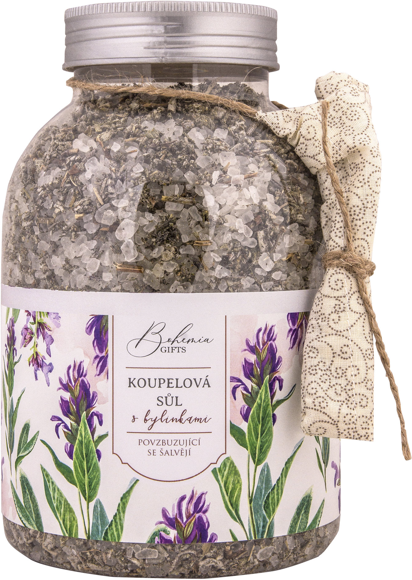 BOHEMIA GIFTS Povzbudzujúca soľ so šalviou 1200 g