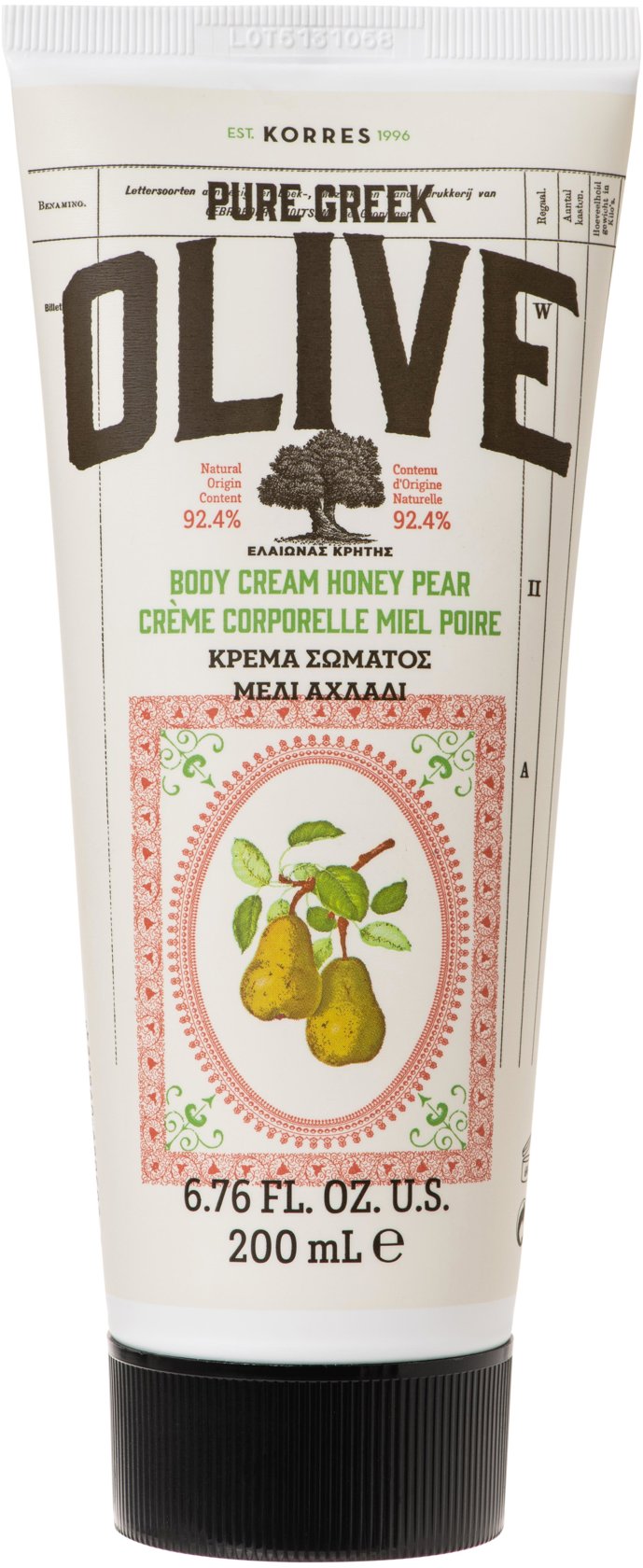 KORRES Honey Pear Pure Greek Olive Body Cream 200 ml