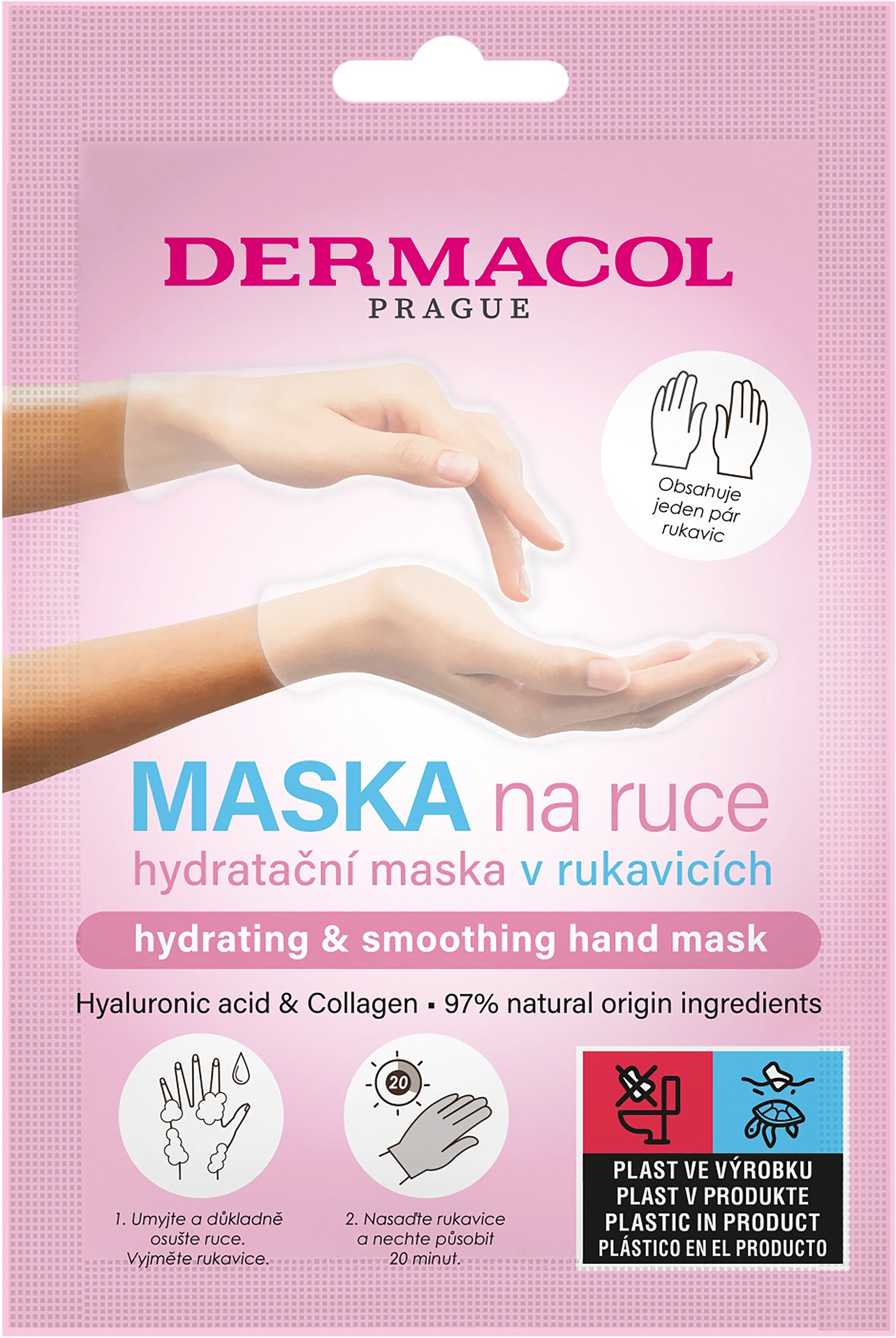 DERMACOL Hydratačná maska na ruky v rukaviciach 2× 15 ml