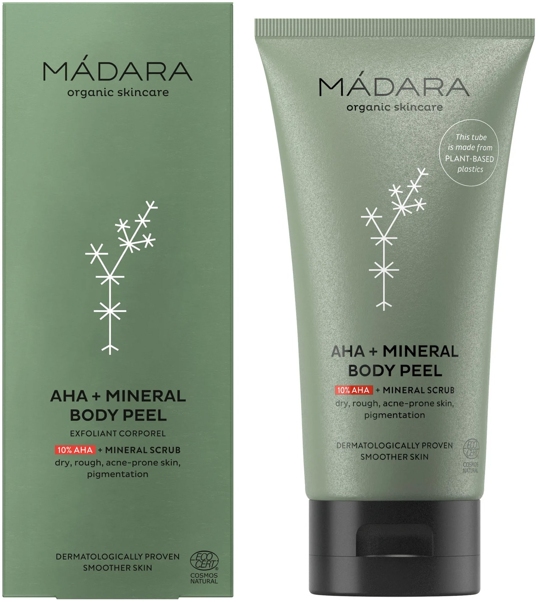 MÁDARA AHA + Mineral Telový peeling 175 ml