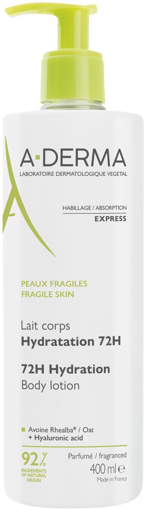 A-DERMA Telové mlieko 72h hydratácia 400 ml