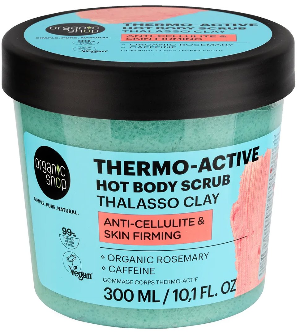 ORGANIC SHOP Thalasso Thermo-Active hrejivý telový peeling s ílom 300 ml