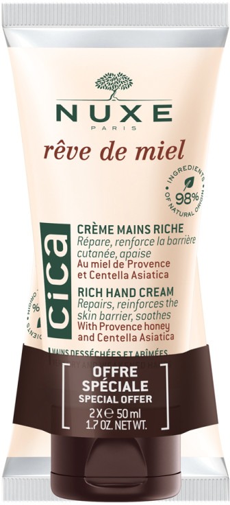 NUXE Reve de Miel Reparačný krém na ruky na extrémne suchú a namáhanú pokožku 2× 50 ml