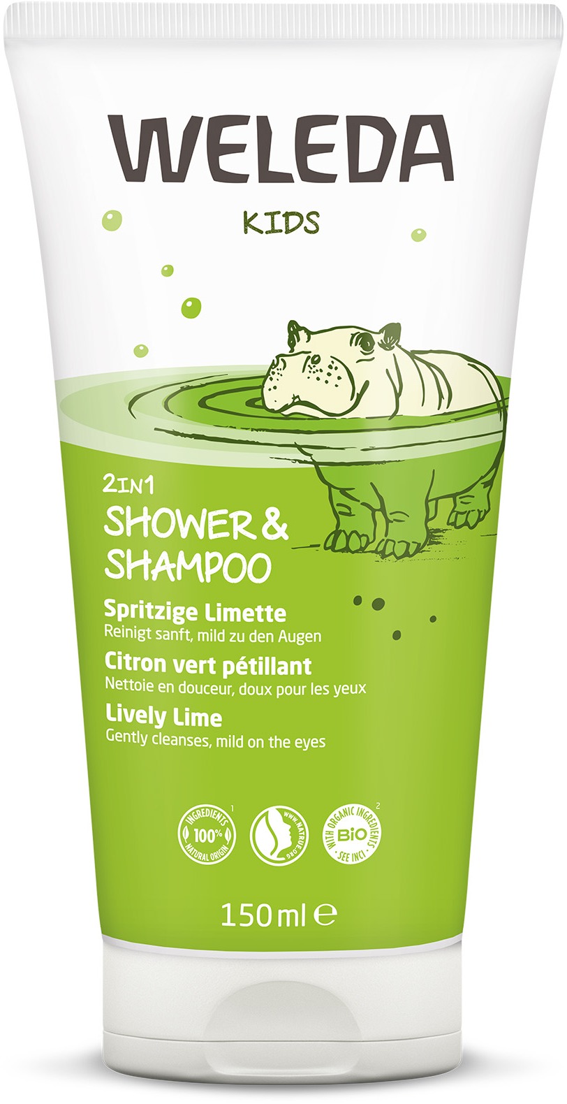 WELEDA Sprchový krém a šampón Veselá limetka 2 v 1 150 ml