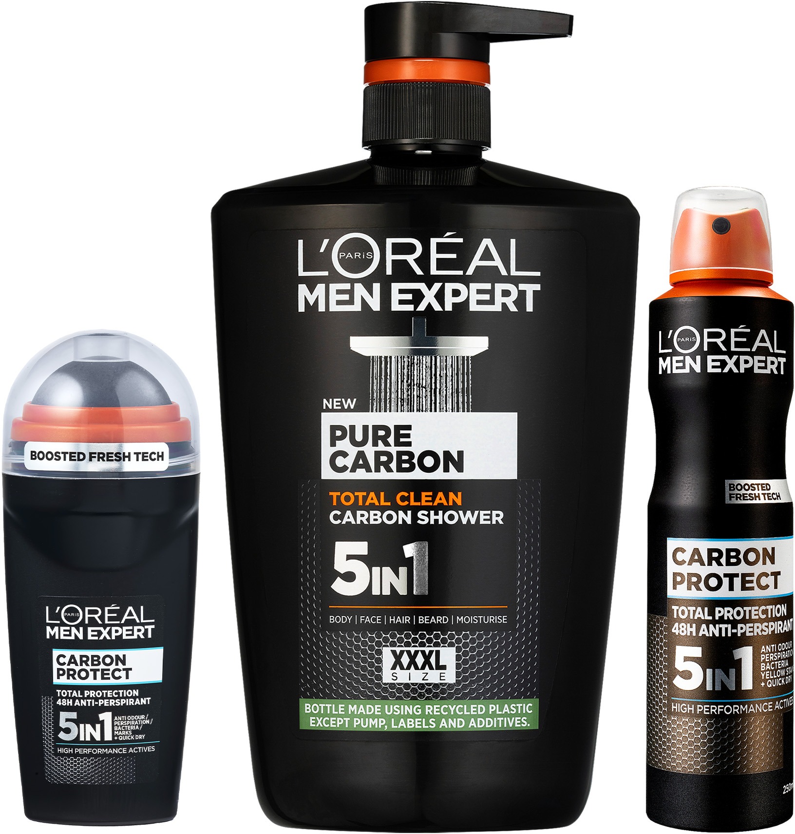 L´ORÉAL PARIS Men Expert Pure Carbon 1000 ml + Carbon Protect 250 ml + 4in1 Antiperspirant 50 ml
